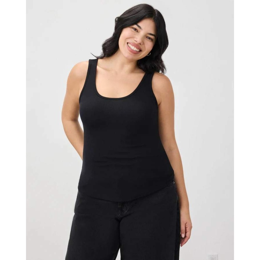 Soma Ribbed Black Tank Top